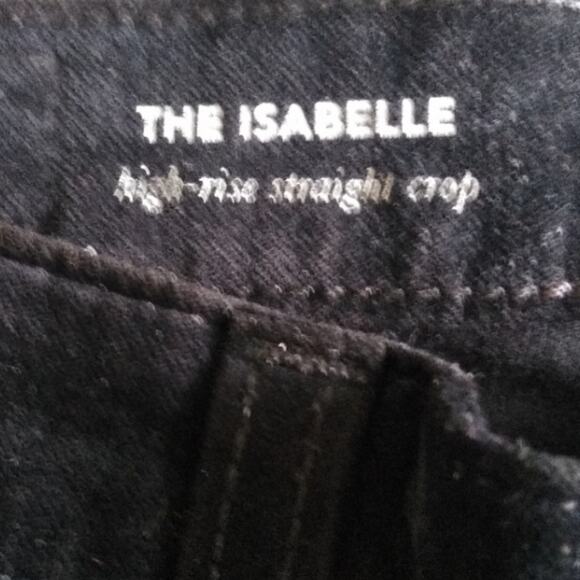 AG Adriano Goldschmied Isabelle Velvet Black High-Rise Straight Crop Size 23R - Picture 12 of 16